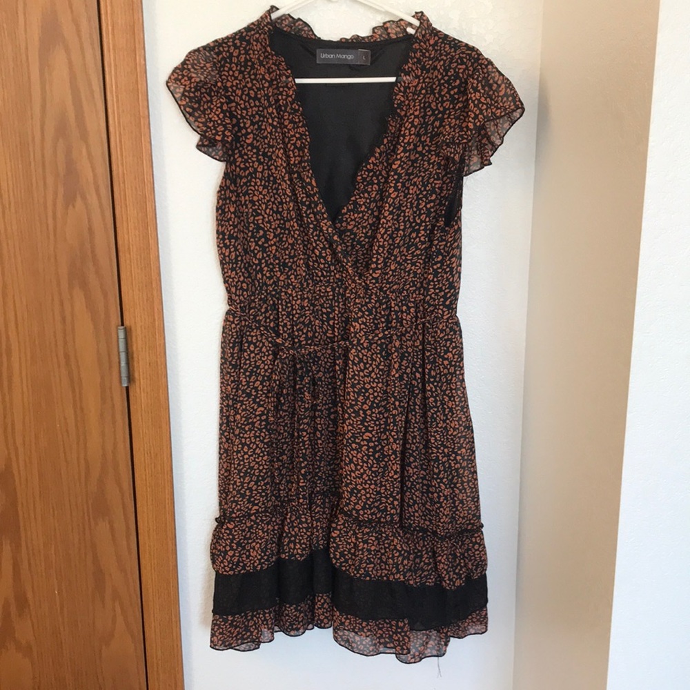 Black and orange dress